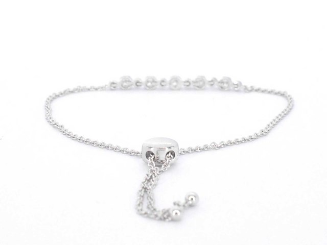 Witgouden armband met natuurlijke diamanten - afbeelding 1 van  1