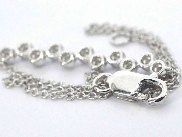 Witgouden armband met natuurlijke diamanten - afbeelding 7 van  9