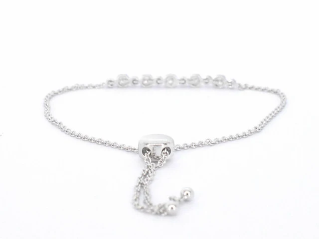 Witgouden armband met natuurlijke diamanten - afbeelding 3 van  8