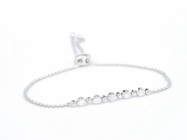 Witgouden armband met natuurlijke diamanten - afbeelding 5 van  8