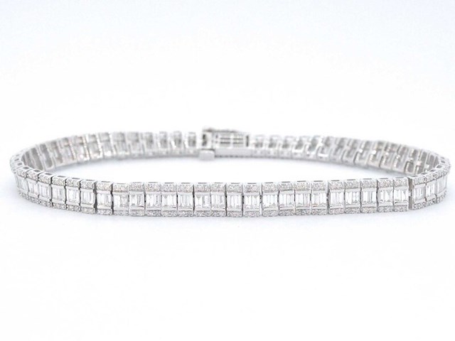 Witgouden armband met volledig gezet met diamanten 4.50 carat - afbeelding 1 van  9
