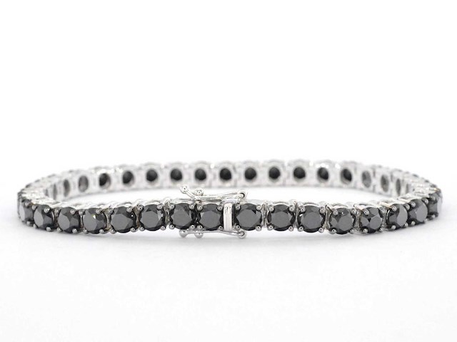 Witgouden armband met zwarte diamanten 21.00 carat - afbeelding 4 van  7