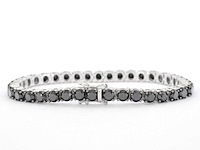 Witgouden armband met zwarte diamanten 21.00 carat - afbeelding 4 van  7