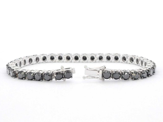 Witgouden armband met zwarte diamanten 21.00 carat - afbeelding 5 van  7