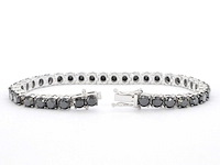 Witgouden armband met zwarte diamanten 21.00 carat - afbeelding 5 van  7
