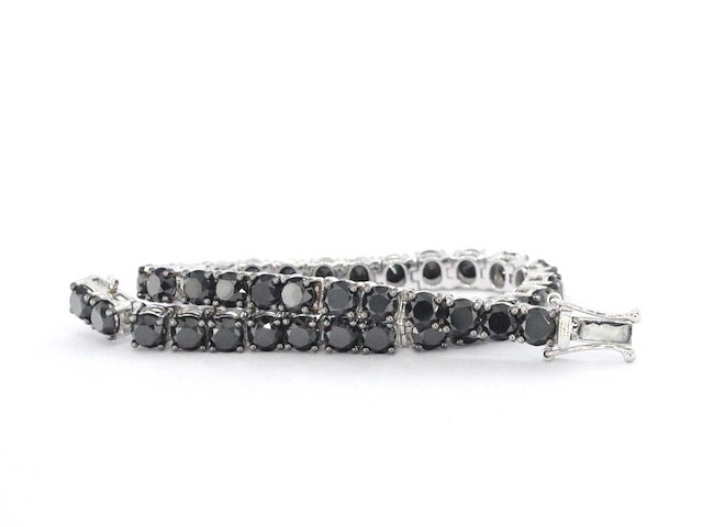 Witgouden armband met zwarte diamanten 21.00 carat - afbeelding 7 van  7