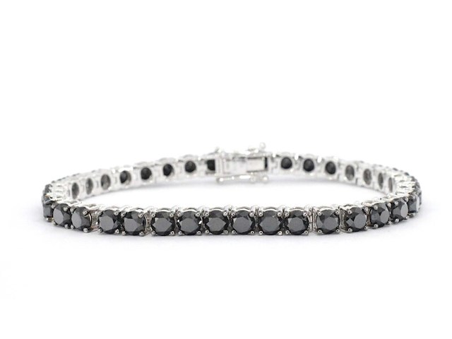 Witgouden armband met zwarte diamanten 21.00 carat - afbeelding 1 van  7