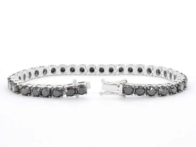 Witgouden armband met zwarte diamanten 21.00 carat - afbeelding 4 van  7