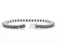 Witgouden armband met zwarte diamanten 21.00 carat - afbeelding 4 van  7
