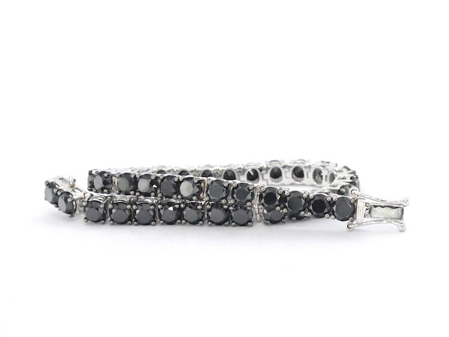 Witgouden armband met zwarte diamanten 21.00 carat - afbeelding 6 van  7