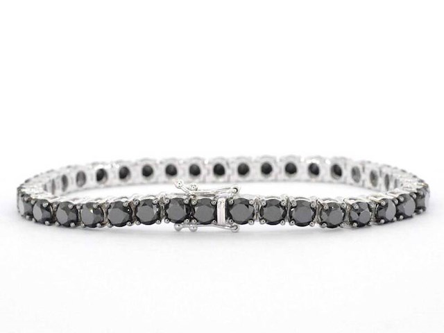 Witgouden armband met zwarte diamanten 21.00 carat - afbeelding 3 van  8