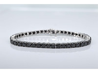 Witgouden armband met zwarte diamanten (enhanced) - afbeelding 1 van  7