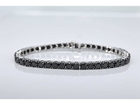 Witgouden armband met zwarte diamanten - afbeelding 1 van  6