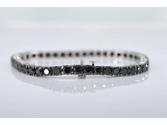 Witgouden armband met zwarte diamanten - afbeelding 4 van  6