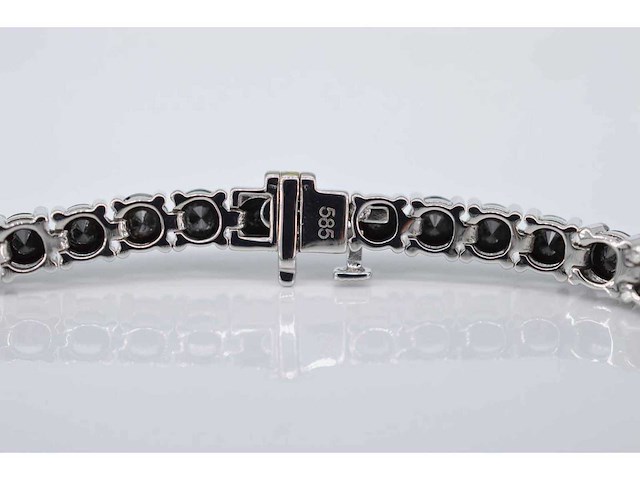 Witgouden armband met zwarte diamanten - afbeelding 5 van  6