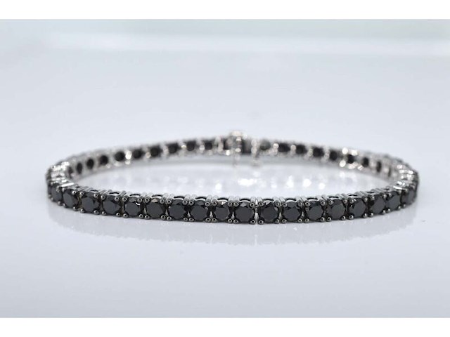 Witgouden armband met zwarte diamanten - afbeelding 1 van  7