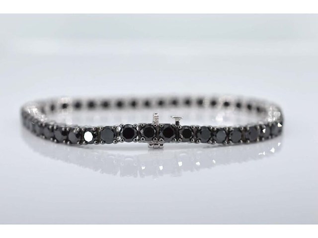 Witgouden armband met zwarte diamanten - afbeelding 3 van  7