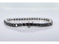 Witgouden armband met zwarte diamanten - afbeelding 3 van  7