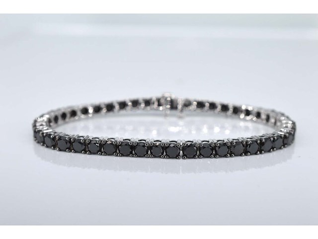 Witgouden armband met zwarte diamanten - afbeelding 1 van  7
