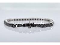 Witgouden armband met zwarte diamanten - afbeelding 3 van  7