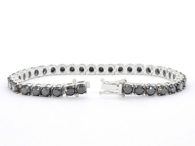 Witgouden armband met zwarte natuurlijke diamanten 21.00 carat - afbeelding 4 van  8
