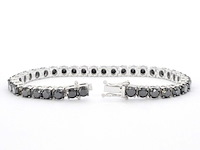 Witgouden armband met zwarte natuurlijke diamanten 21.00 carat - afbeelding 4 van  8