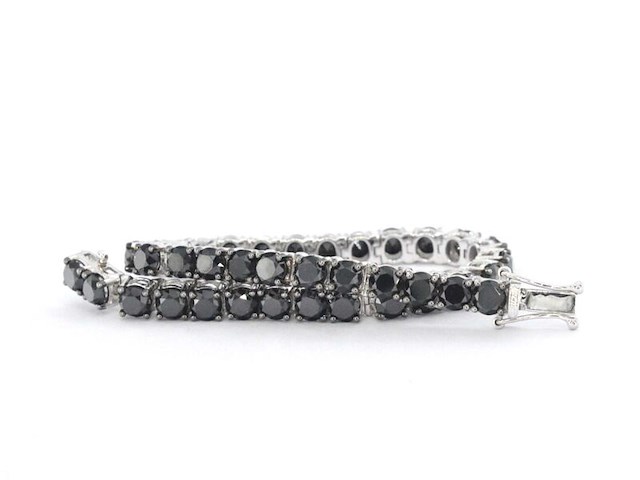 Witgouden armband met zwarte natuurlijke diamanten 21.00 carat - afbeelding 6 van  8