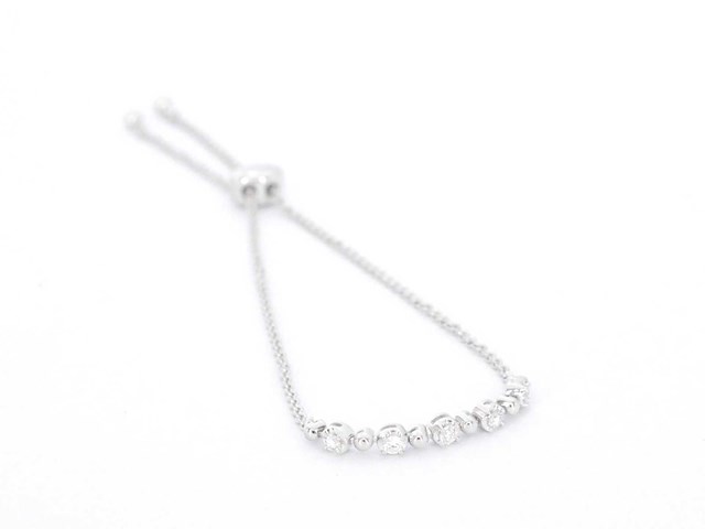 Witgouden armband natuurlijke diamanten - afbeelding 7 van  7