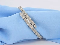 Witgouden armband van serpent model met natuurlijke diamanten - afbeelding 2 van  6