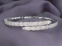 Witgouden armband van serpent model met natuurlijke diamanten - afbeelding 4 van  6