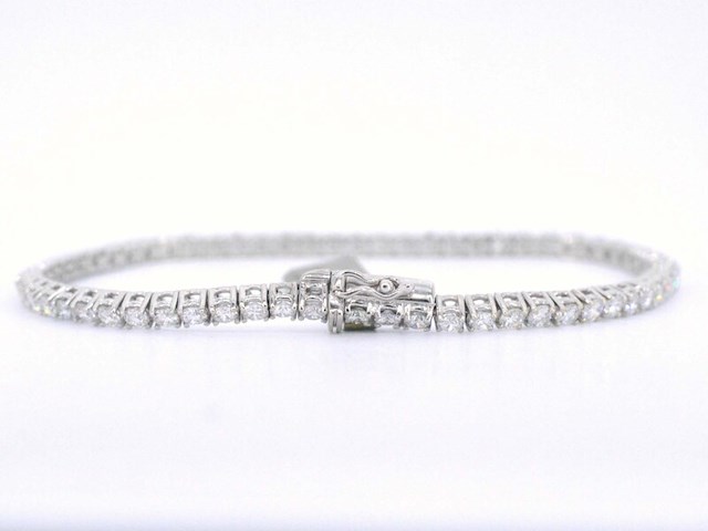 Witgouden armband vol met briljant geslepen diamanten 4.50 carat - afbeelding 4 van  10