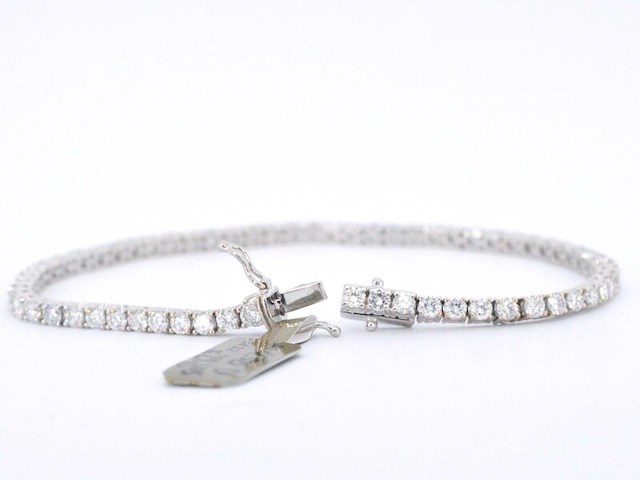 Witgouden armband vol met briljant geslepen diamanten 4.50 carat - afbeelding 5 van  10