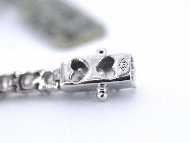 Witgouden armband vol met briljant geslepen diamanten 4.50 carat - afbeelding 9 van  10