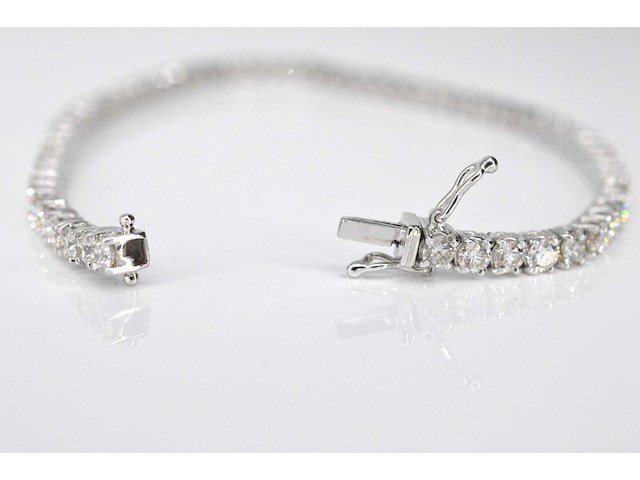 Witgouden armband vol met briljant geslepen diamanten 5.40 carat - afbeelding 4 van  8