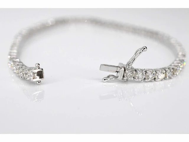 Witgouden armband vol met briljant geslepen diamanten 5.40 carat - afbeelding 4 van  8