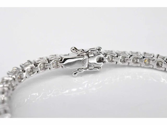Witgouden armband vol met briljant geslepen diamanten 5.40 carat - afbeelding 5 van  8