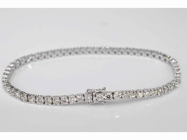 Witgouden armband vol met briljant geslepen diamanten 5.40 carat - afbeelding 6 van  8