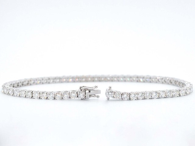 Witgouden armband vol met briljant geslepen diamanten 6.00 carat - afbeelding 6 van  11