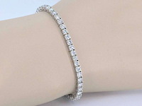Witgouden armband vol met briljant geslepen natuurlijke diamanten 6.00 carat - afbeelding 4 van  11