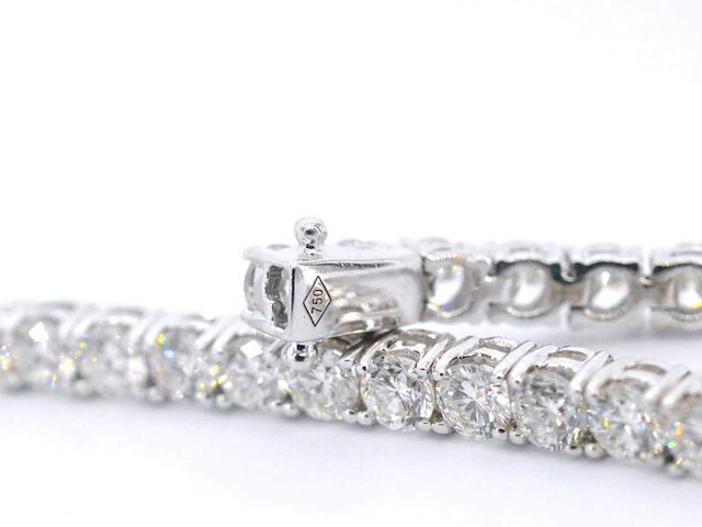 Witgouden armband vol met briljant geslepen natuurlijke diamanten 6.00 carat - afbeelding 11 van  11