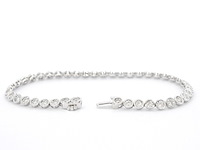 Witgouden armband vol met diamanten gezet - afbeelding 4 van  9