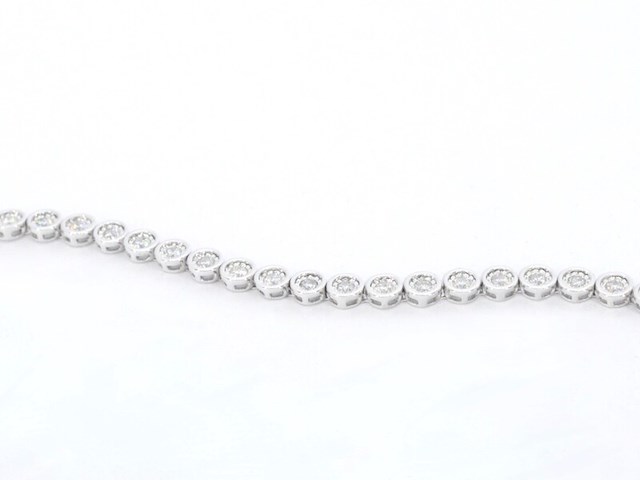 Witgouden armband vol met diamanten gezet - afbeelding 5 van  9