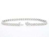Witgouden armband vol met diamanten gezet - afbeelding 4 van  9