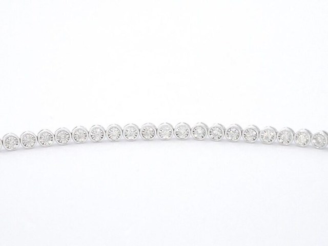 Witgouden armband vol met diamanten gezet - afbeelding 6 van  9