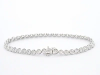 Witgouden armband vol met diamanten gezet - afbeelding 3 van  7