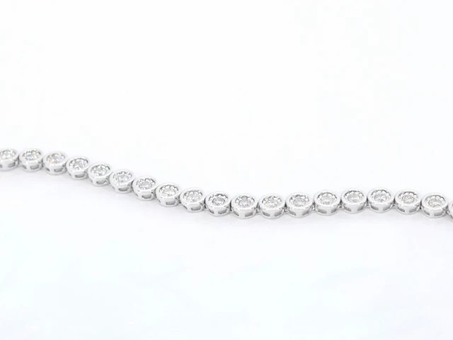 Witgouden armband vol met diamanten gezet - afbeelding 5 van  7
