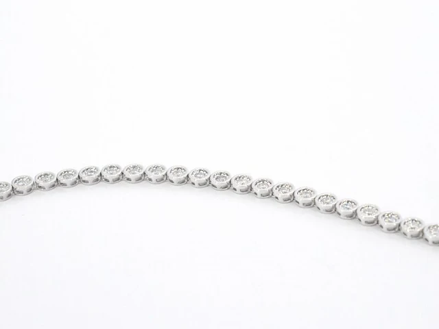 Witgouden armband vol met diamanten gezet - afbeelding 6 van  7