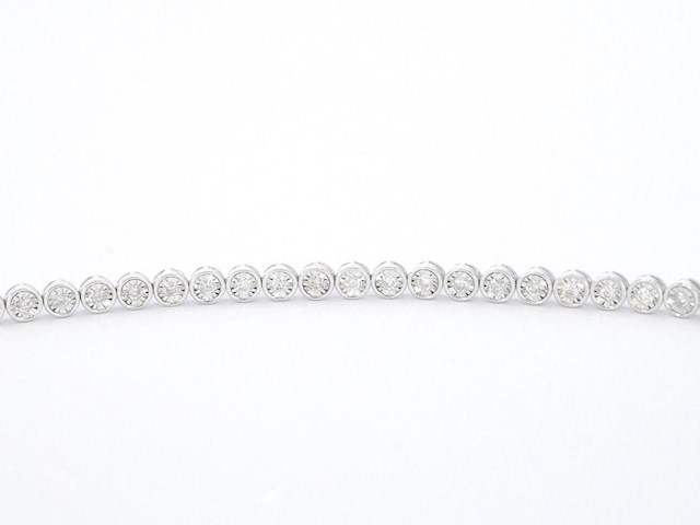 Witgouden armband vol met diamanten gezet - afbeelding 6 van  7