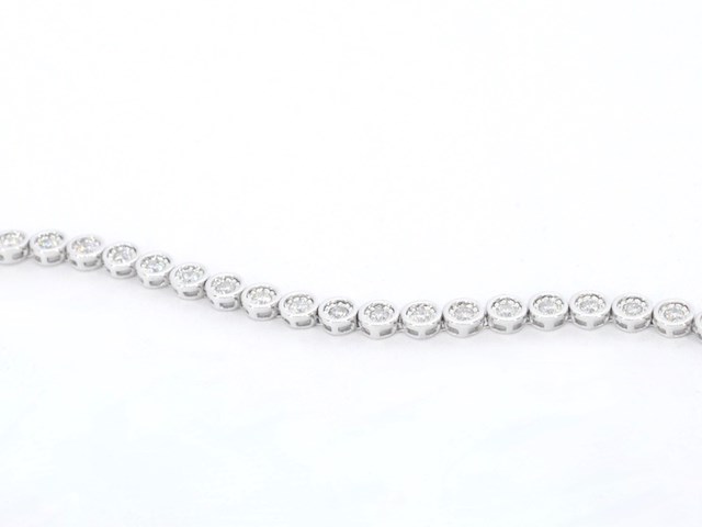 Witgouden armband vol met diamanten gezet - afbeelding 5 van  9