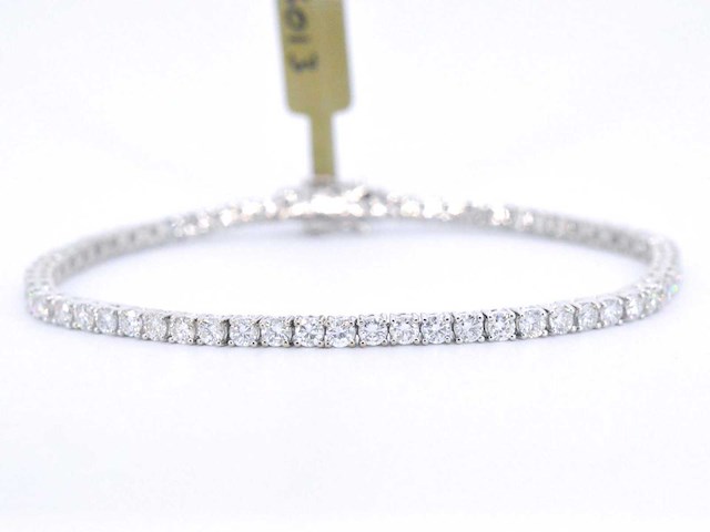 Witgouden armband volledig bezet met briljant geslepen diamanten 4.50 carat - afbeelding 1 van  9